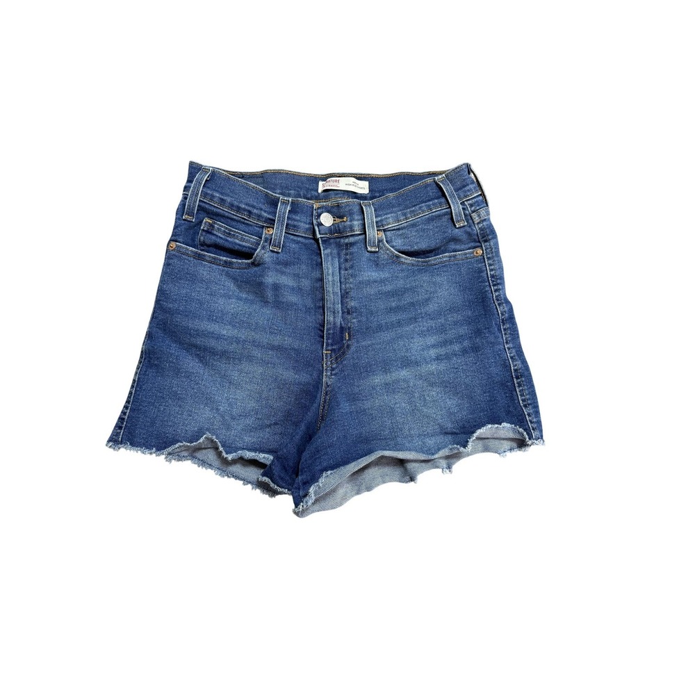 Signature By Levi Strauss Heritage Shorts Womens 8 Denim High Rise Cutoff Frayed
